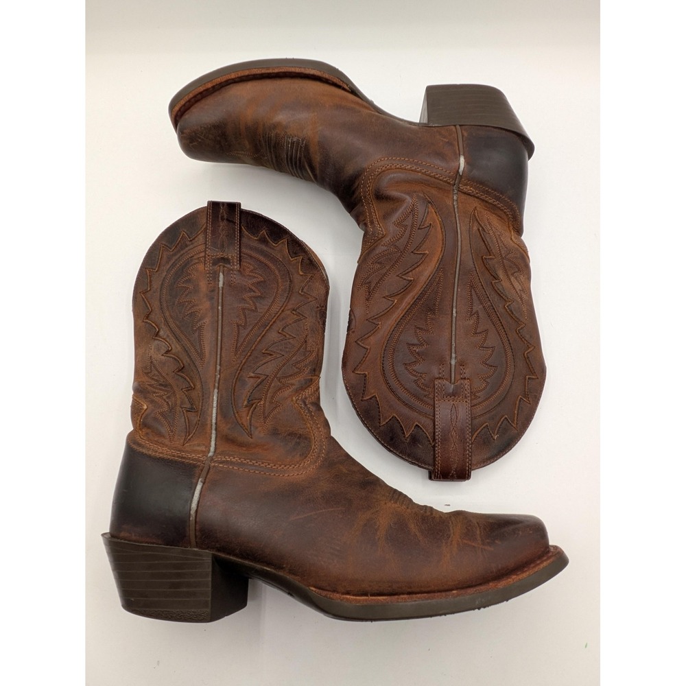 Ariat Boots Mens Size 8 Brown Leather Western Square Toe Pull On Cowboy 10002310